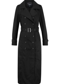 bonprix bonprix Chaquetas Y Abrigos>Gabardina larga con cinturón Negro