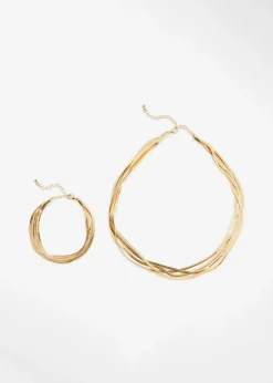 bonprix bonprix Complementos Temáticos·Accesorios Elegantes|Joyería>Gargantilla y pulsera (2 piezas) de latón latón dorado