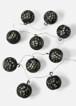 bonprix bonprix Muebles De Exterior·Decoración E Iluminación De Jardín|Decoración Barata>Guirnalda de luces LED con bolas de malla Negro