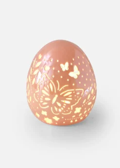bonprix bonprix Muebles De Sala De Estar·Decoración|Primavera>Huevo decorativo con abertura en forma de mariposa rosa pálido