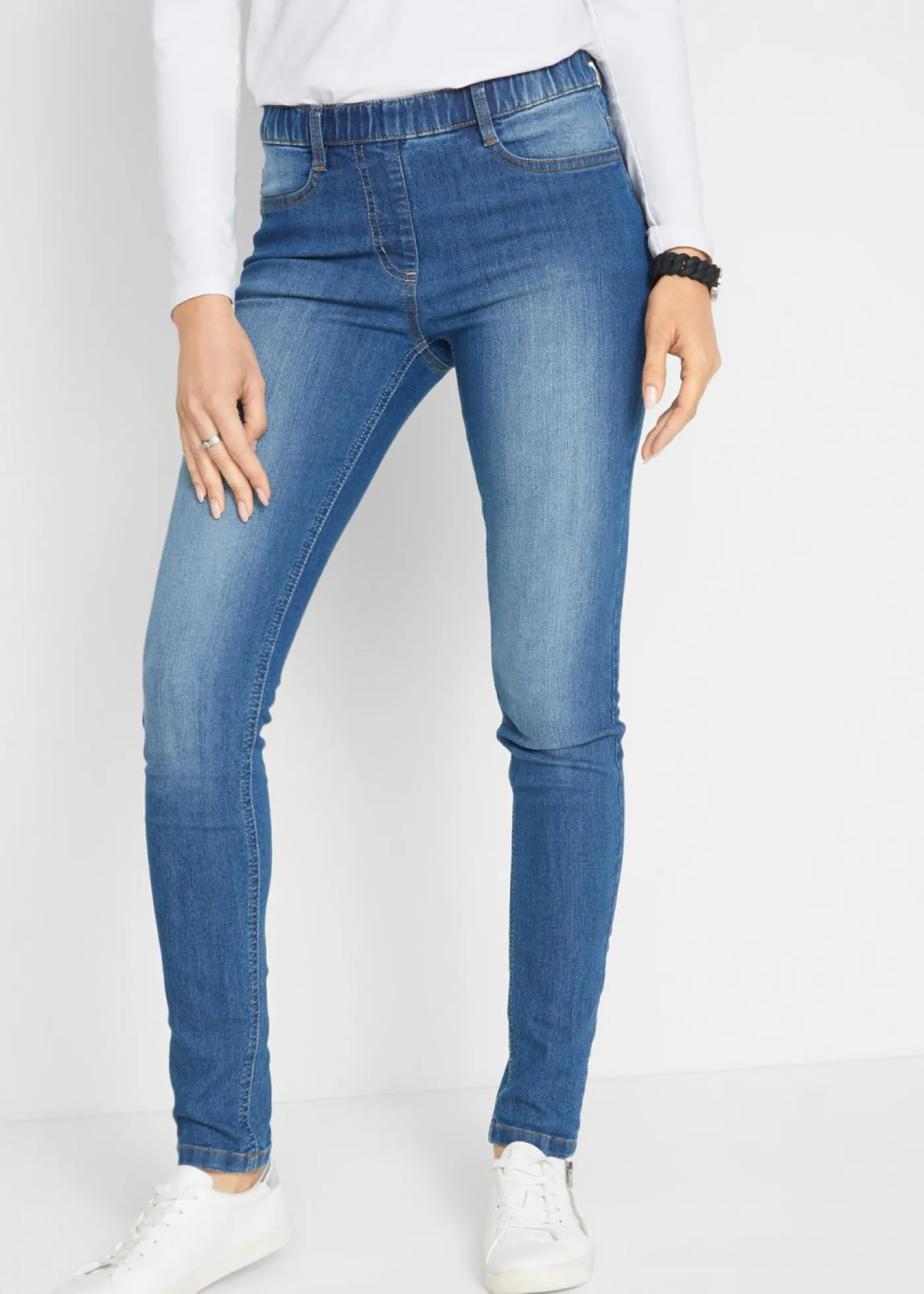 Mujer bonprix bonprix Jeggings mid waist, con cintura cómoda