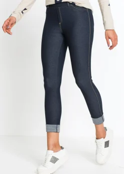 bonprix bonprix Pantalones>Jeggins con bajo vuelto azul lavado a la piedra