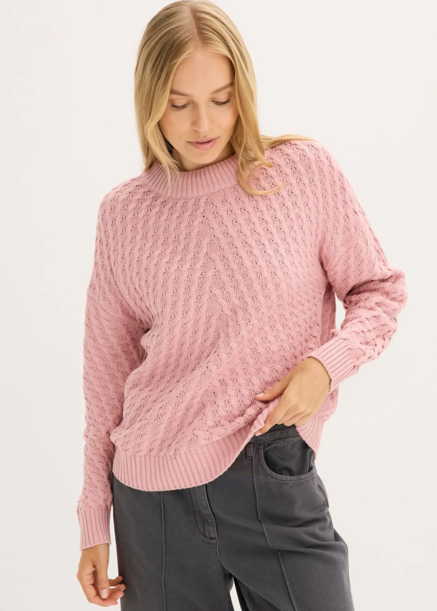 bonprix bonprix Jerséis|Ropa De Punto>Jersey Rosa ceniza