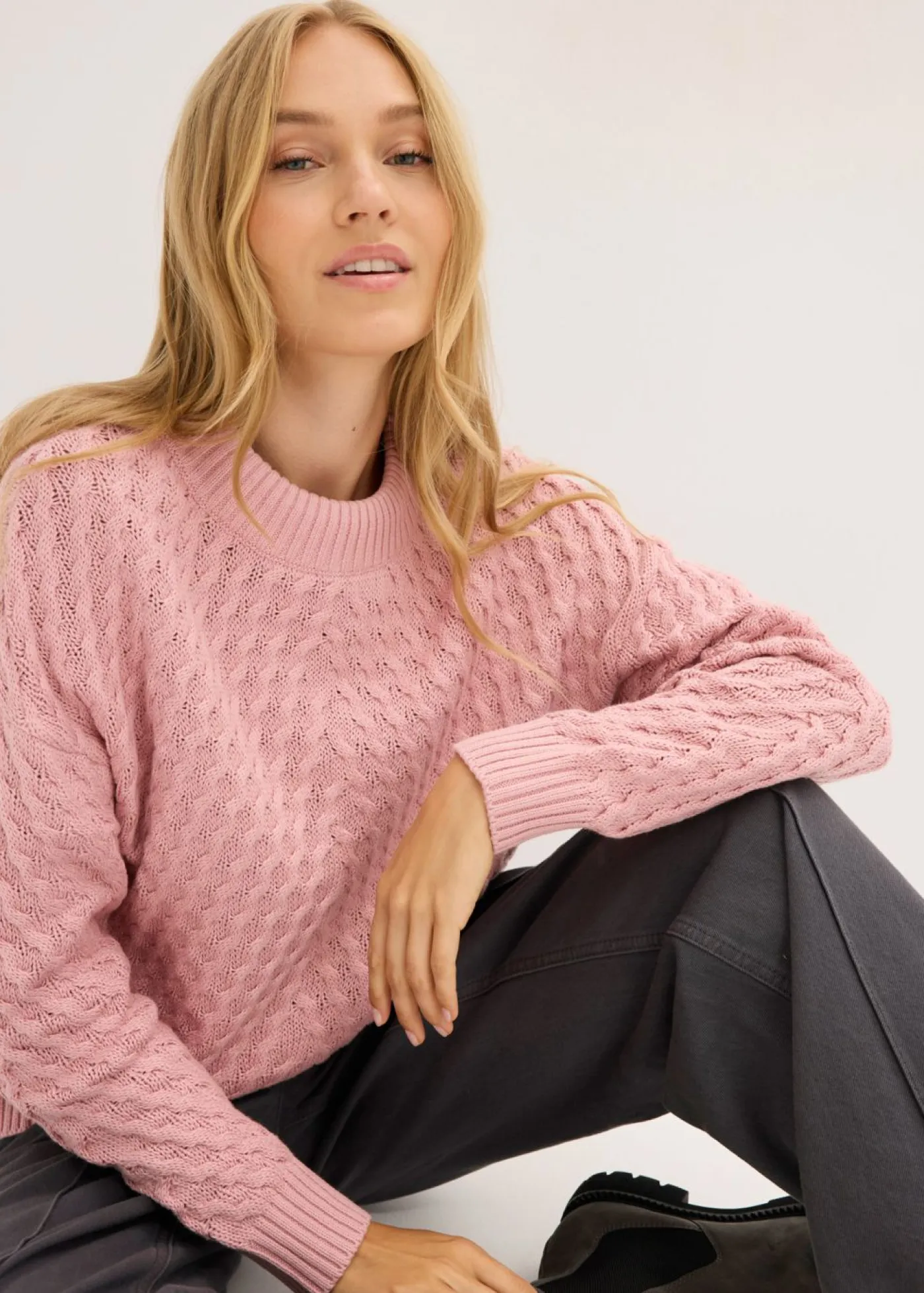 bonprix bonprix Jerséis|Ropa De Punto>Jersey Rosa ceniza
