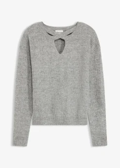 bonprix bonprix Jerséis|Ropa De Punto>Jersey gris jaspeado-plata moteado