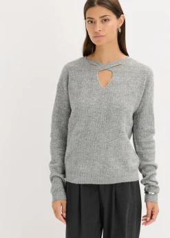bonprix bonprix Jerséis|Ropa De Punto>Jersey gris jaspeado-plata moteado