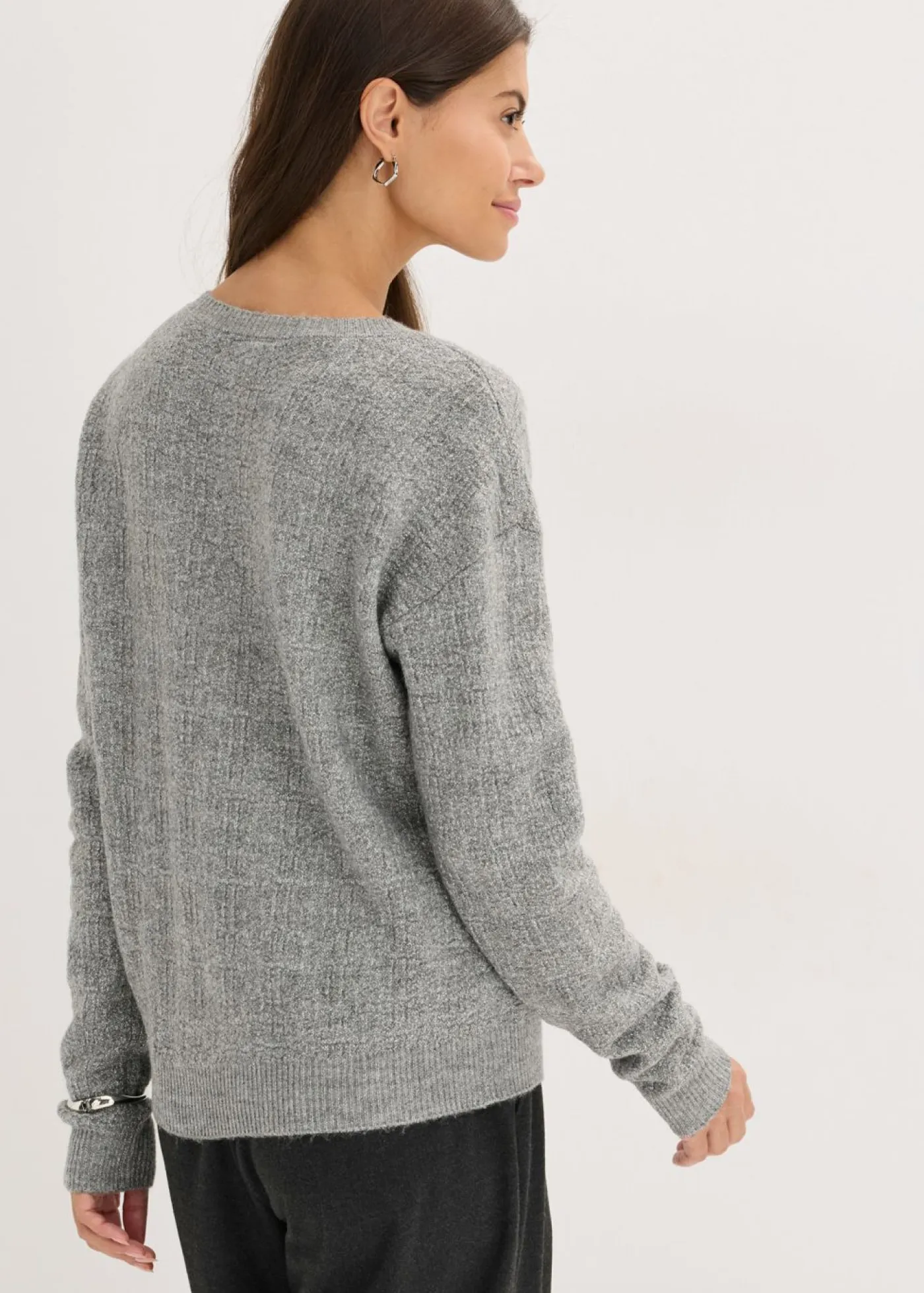 bonprix bonprix Jerséis|Ropa De Punto>Jersey gris jaspeado-plata moteado