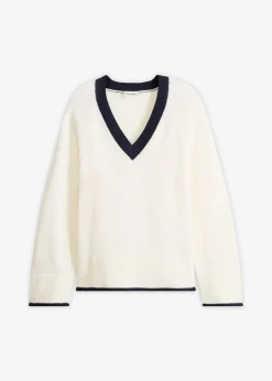 bonprix bonprix Jerséis|Ropa De Punto>Jersey blanco perla/azul marino