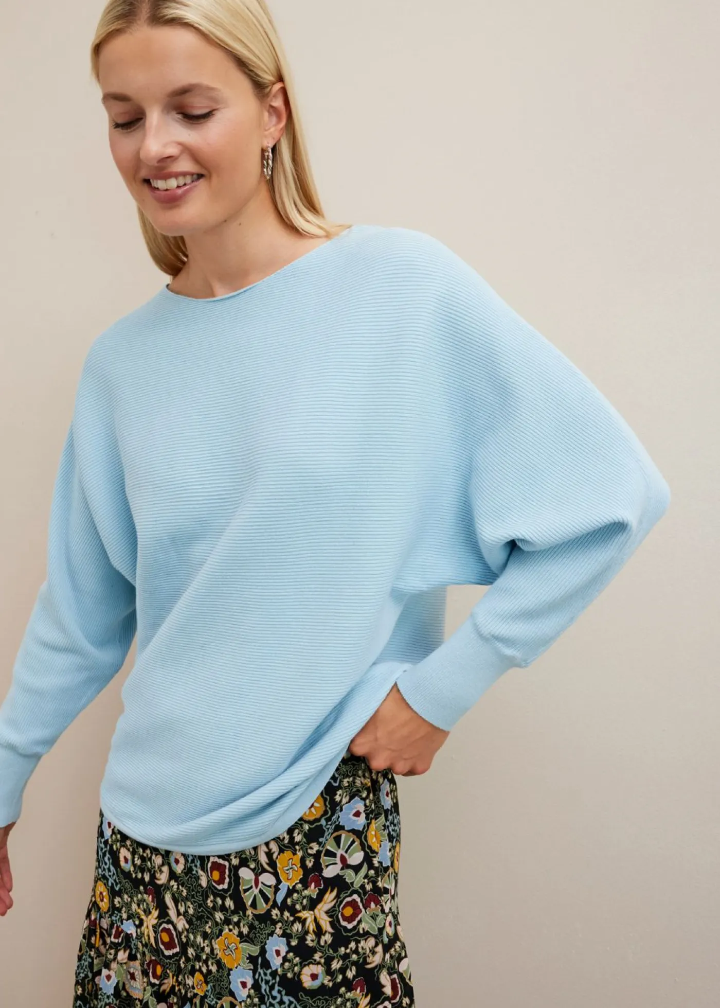 Mujer bonprix bonprix Jersey acanalado de gran tamaño