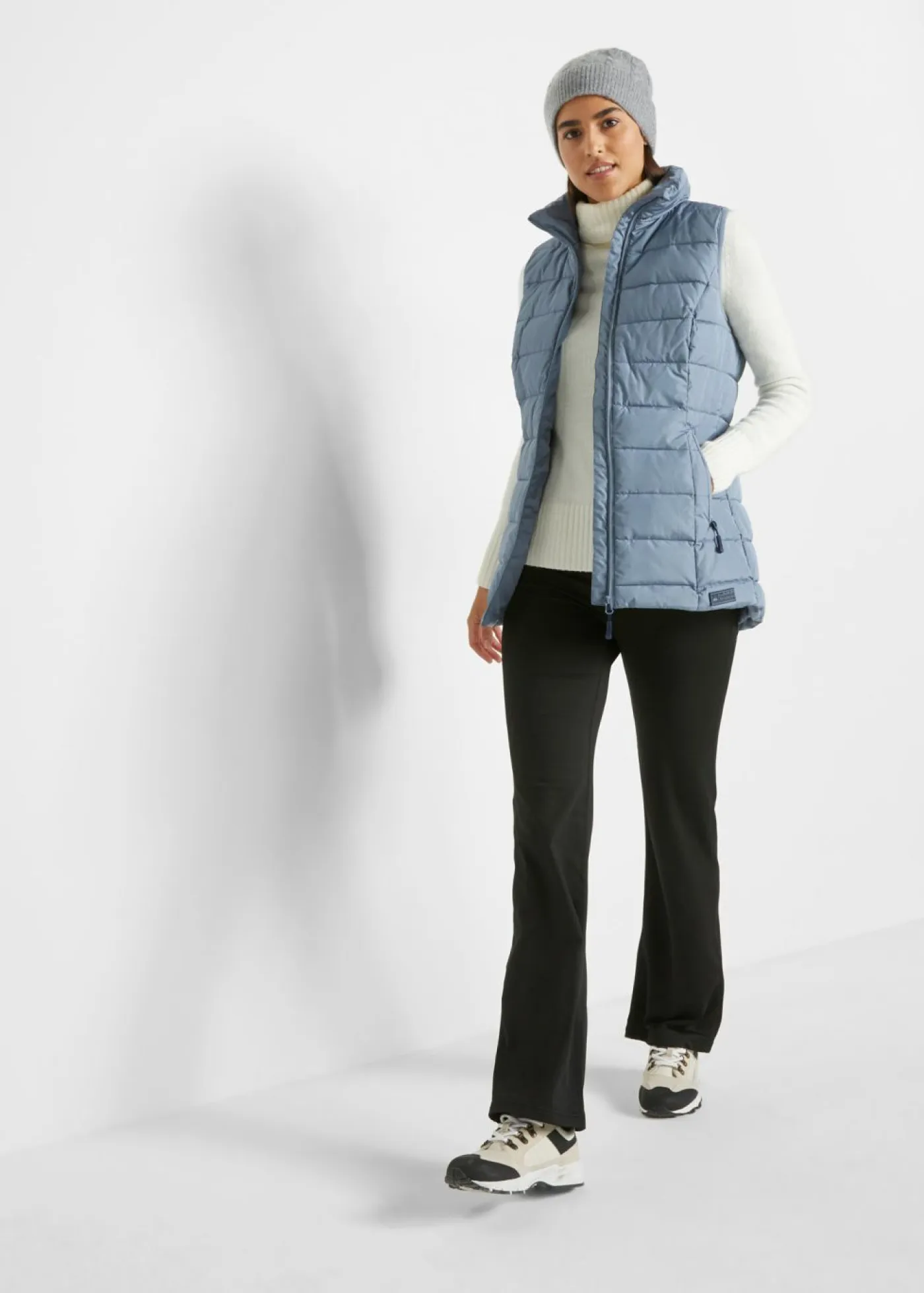 bonprix bonprix Básicos|Jerséis>Jersey básico de punto fino con cuello alto Blanco lana