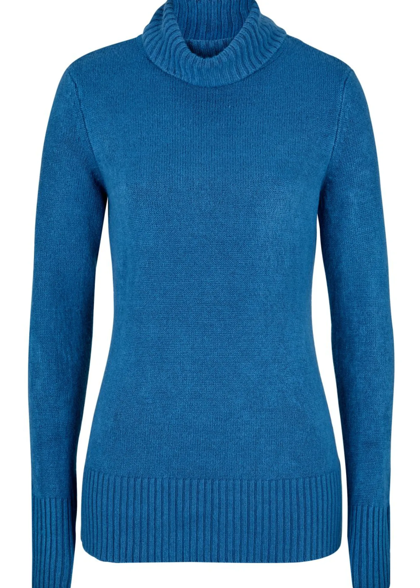 bonprix bonprix Básicos|Jerséis>Jersey básico de punto fino con cuello alto Azul polar