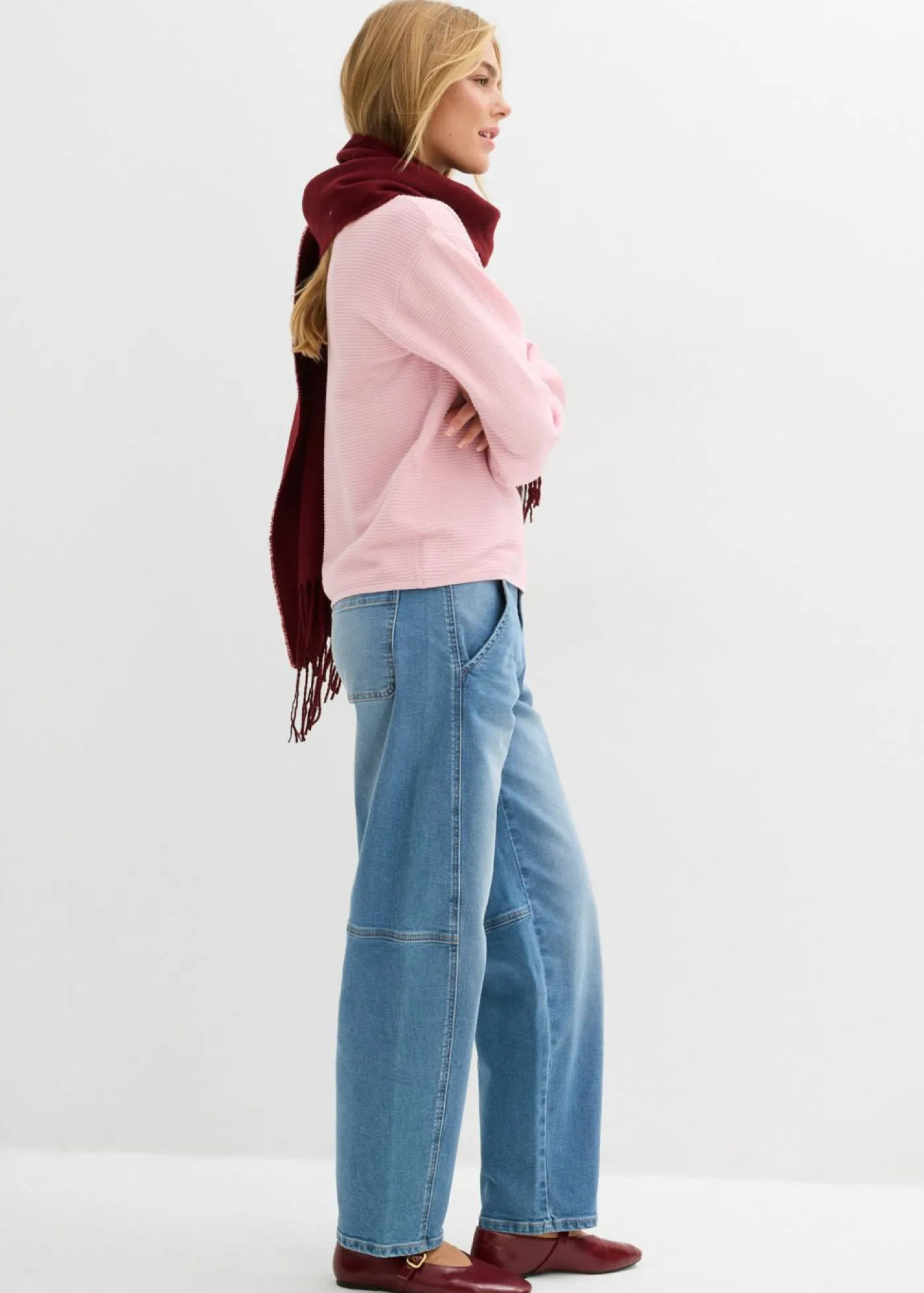 bonprix bonprix Jerséis|Ropa De Punto>Jersey con algodón rosa cristal