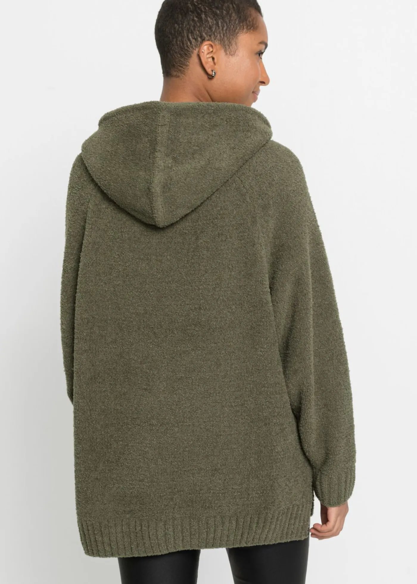 bonprix bonprix Jerséis|Ropa De Punto>Jersey con capucha de forro polar Oliva