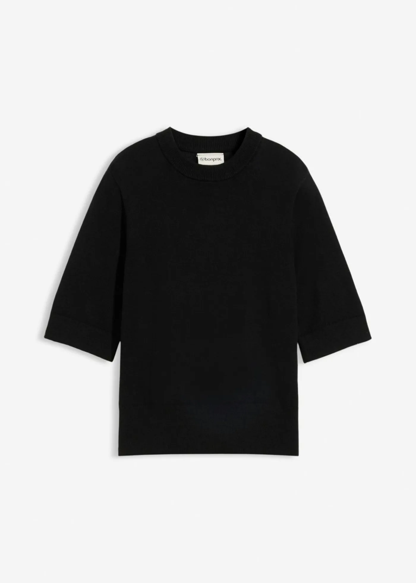 bonprix bonprix Premium|Jerséis>Jersey con contenido de seda Negro