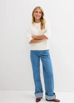 Mujer bonprix bonprix Jersey con corte boxy de mezcla de viscosa suave