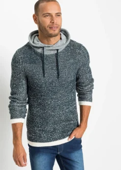 Hombre bonprix bonprix Jersey con cuello tipo chal y detalles en contraste