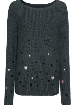 Mujer bonprix bonprix Jersey con dibujos de corazones