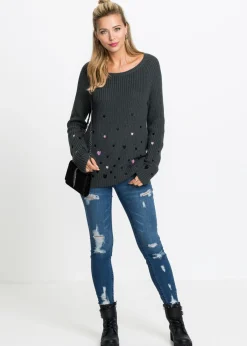 Mujer bonprix bonprix Jersey con dibujos de corazones