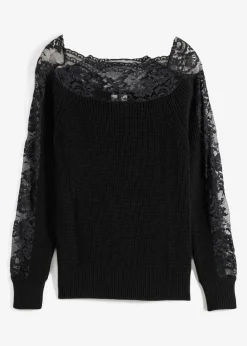 Mujer bonprix bonprix Jersey con encaje