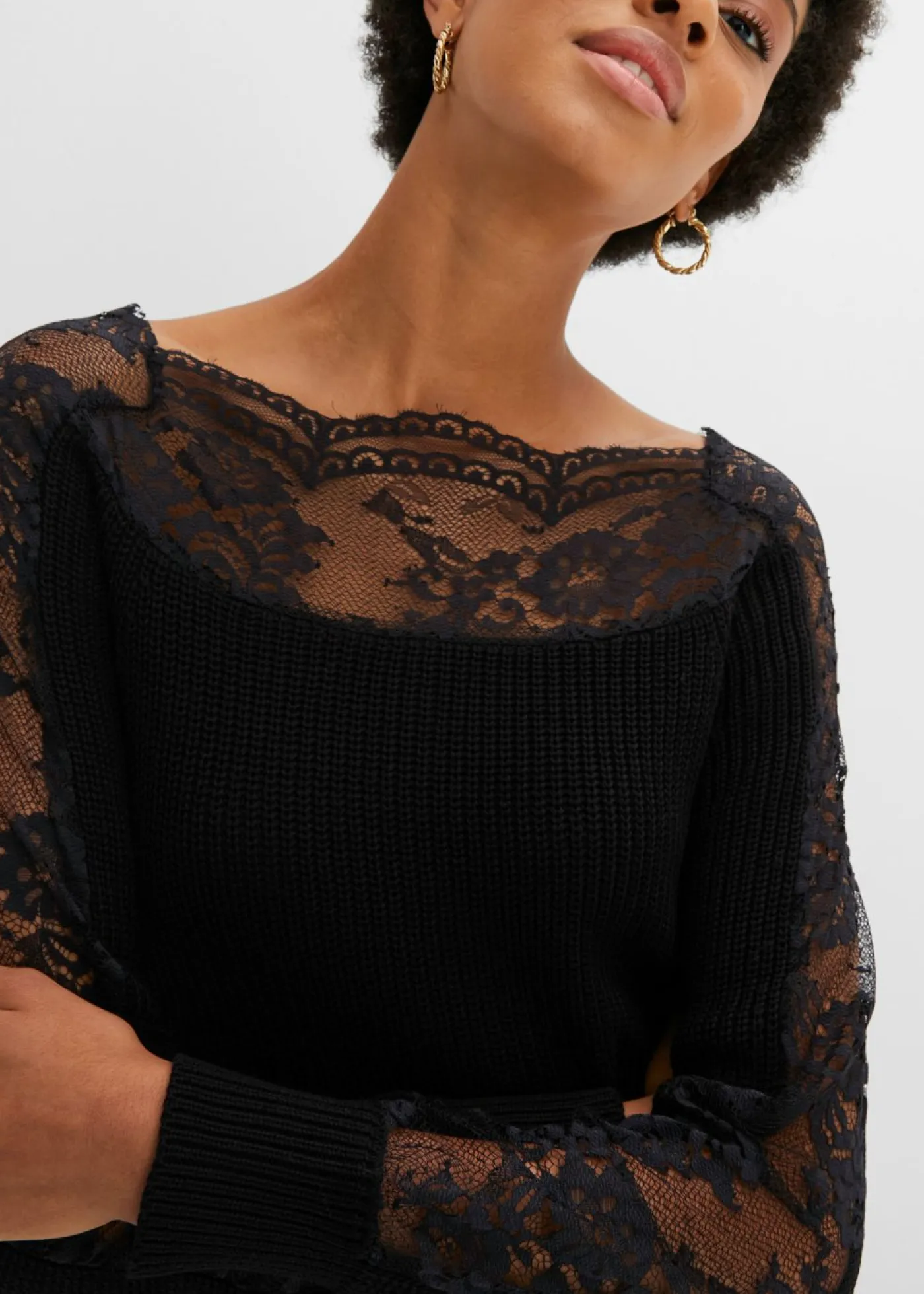 Mujer bonprix bonprix Jersey con encaje