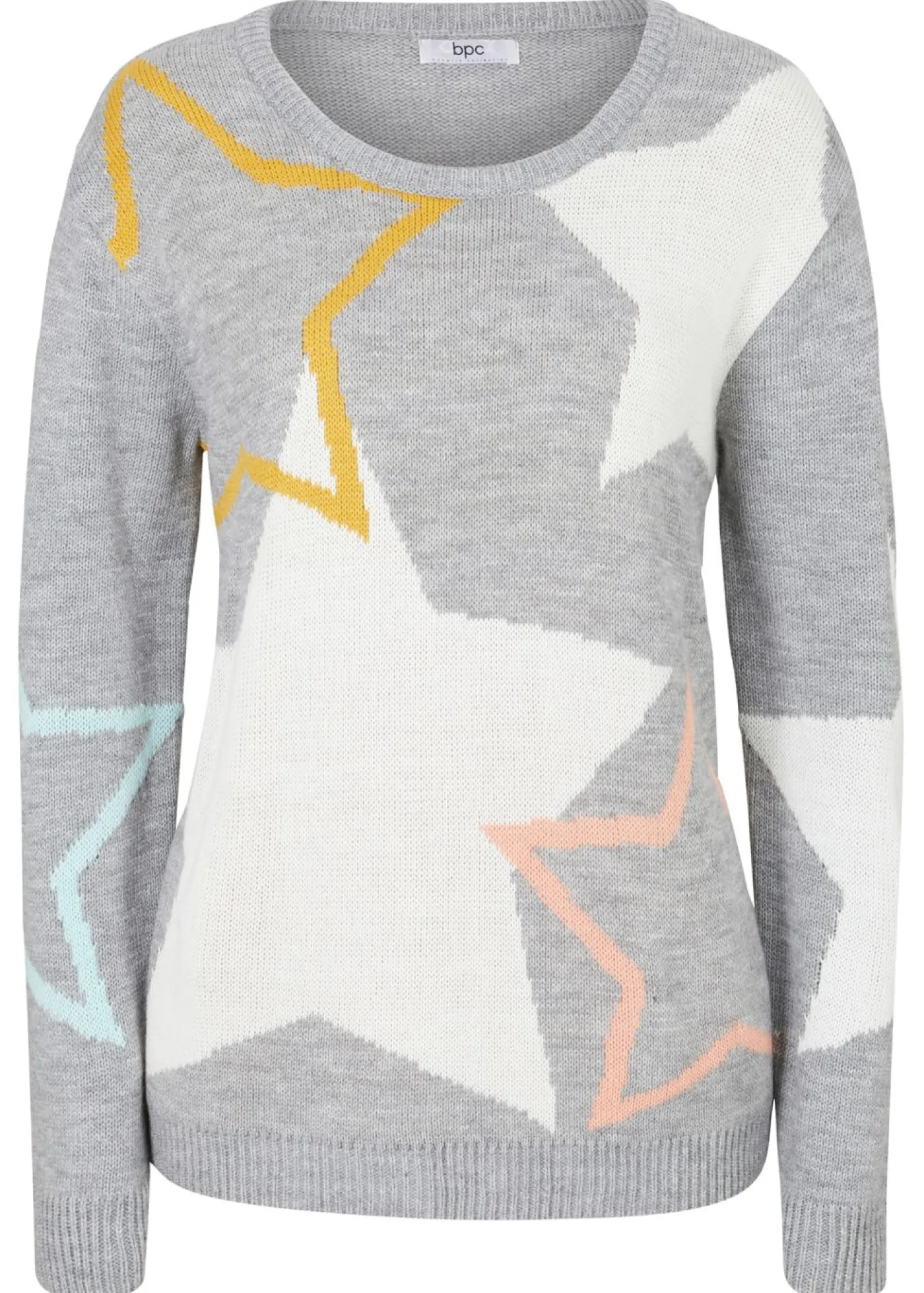 bonprix bonprix Jerséis|Ropa De Punto>Jersey con estrellas Gris claro moteado