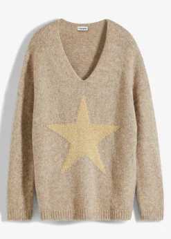 bonprix bonprix Jerséis|Ropa De Punto>Jersey con estrellas Camel
