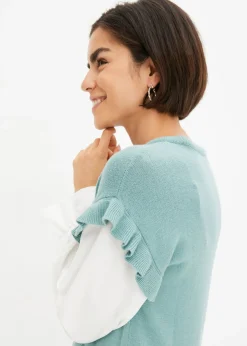 Mujer bonprix bonprix Jersey con inserto de blusa