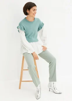 Mujer bonprix bonprix Jersey con inserto de blusa