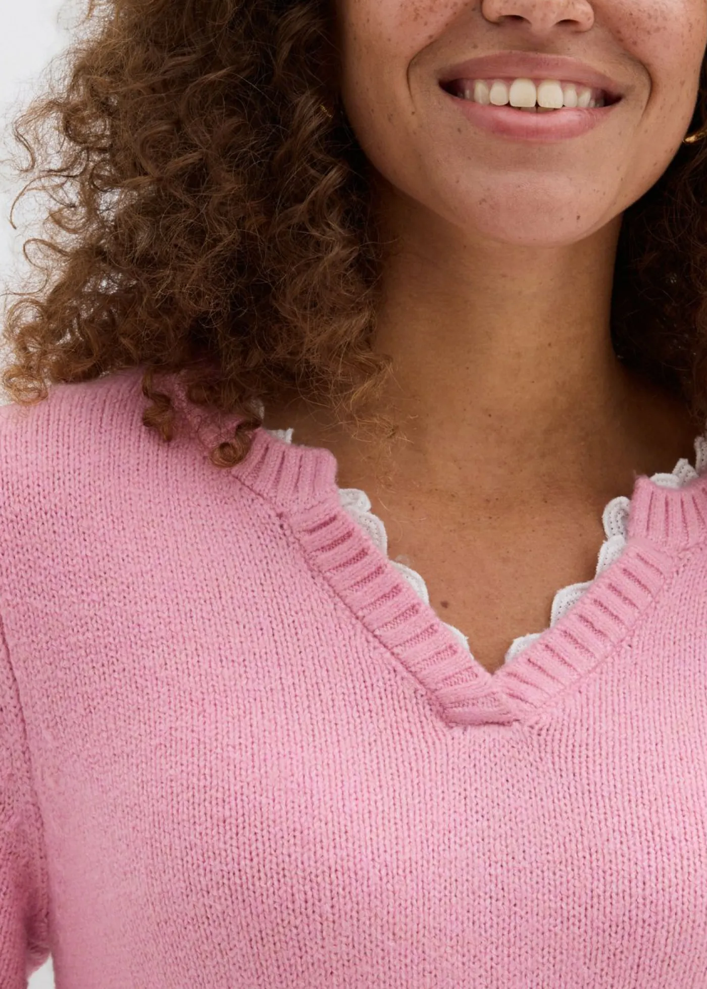 Mujer bonprix bonprix Jersey con inserto de encaje