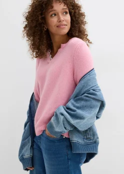 Mujer bonprix bonprix Jersey con inserto de encaje