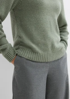 Mujer bonprix bonprix Jersey con inserto de encaje