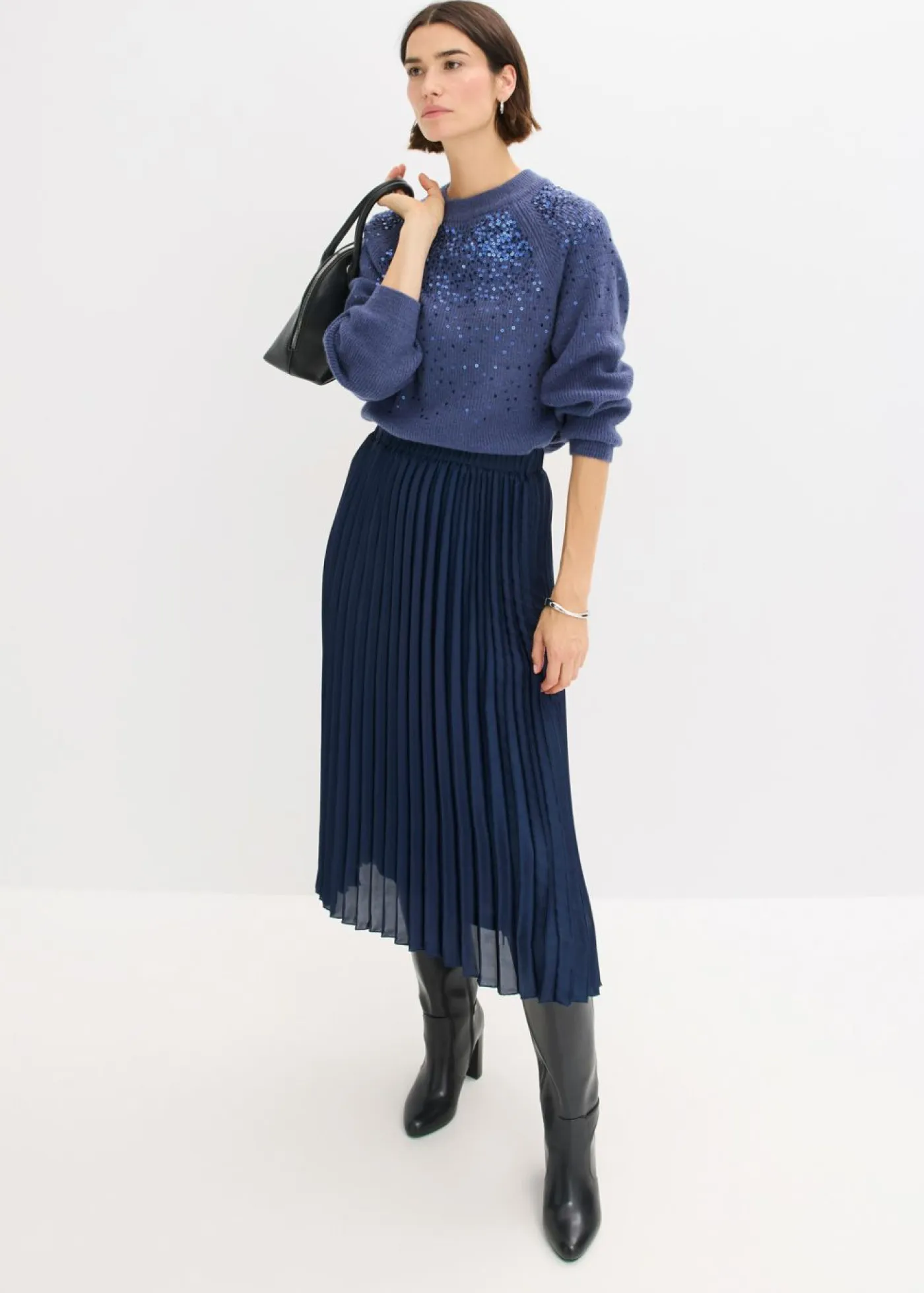 bonprix bonprix Jerséis|Ropa De Punto>Jersey con lentejuelas índigo