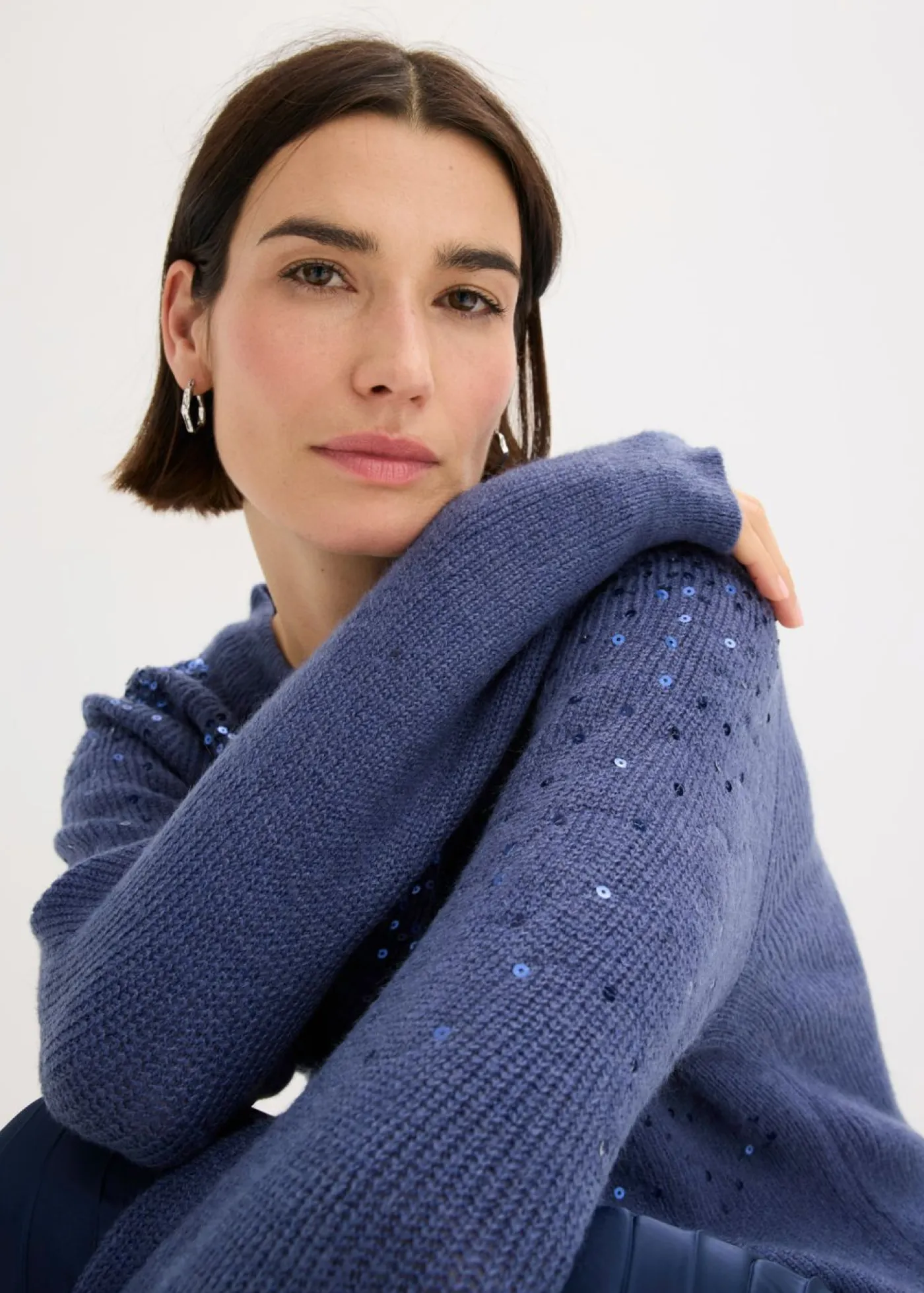 bonprix bonprix Jerséis|Ropa De Punto>Jersey con lentejuelas índigo