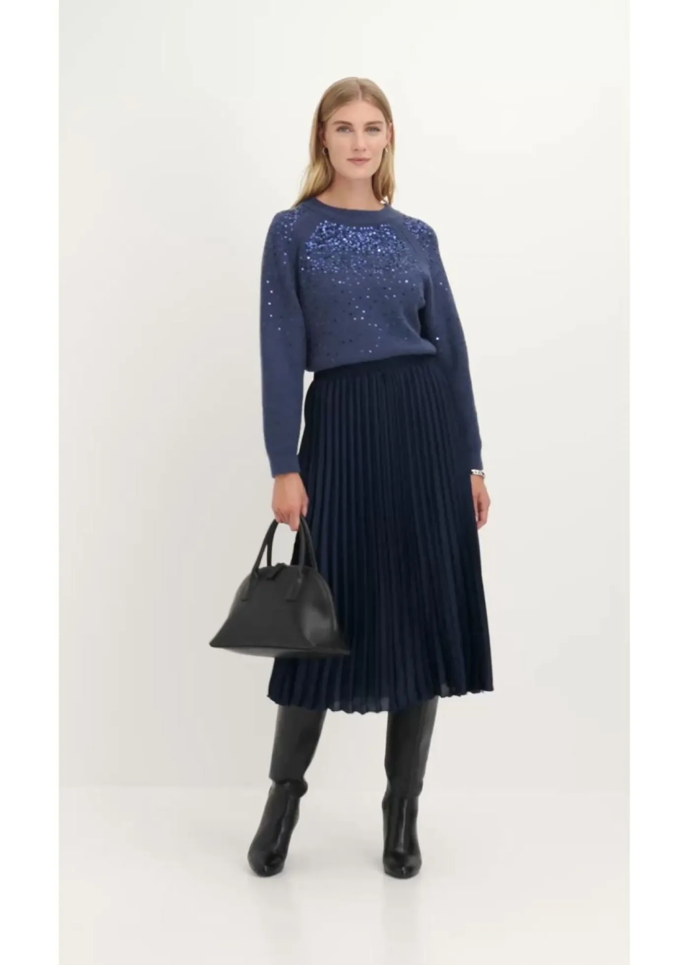 bonprix bonprix Jerséis|Ropa De Punto>Jersey con lentejuelas índigo