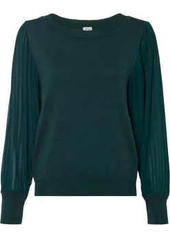 Mujer bonprix bonprix Jersey con mangas plisadas de viscosa sostenible