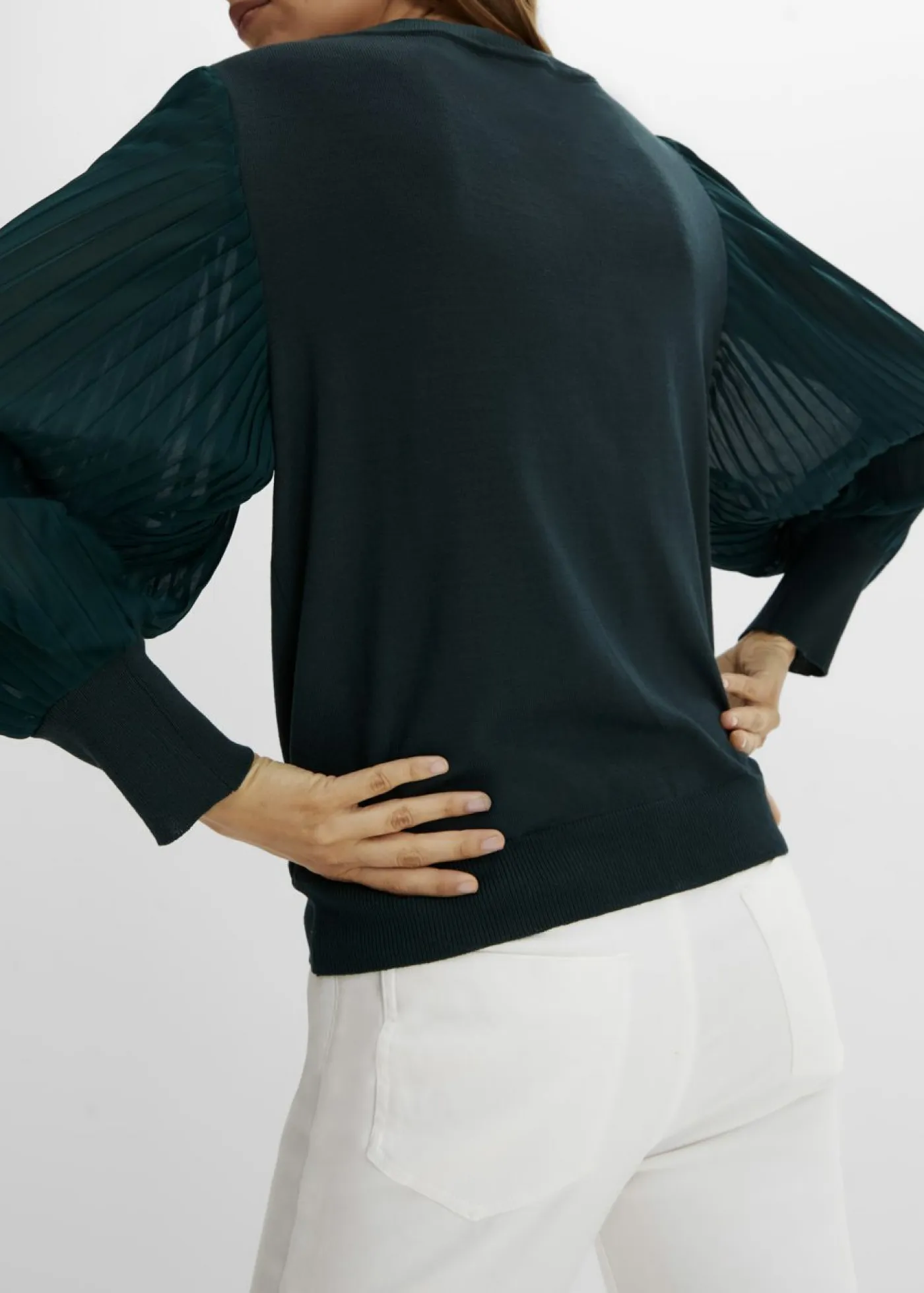 Mujer bonprix bonprix Jersey con mangas plisadas de viscosa sostenible