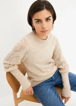 Mujer bonprix bonprix Jersey con patrón de ajour