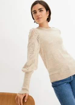 Mujer bonprix bonprix Jersey con patrón de ajour