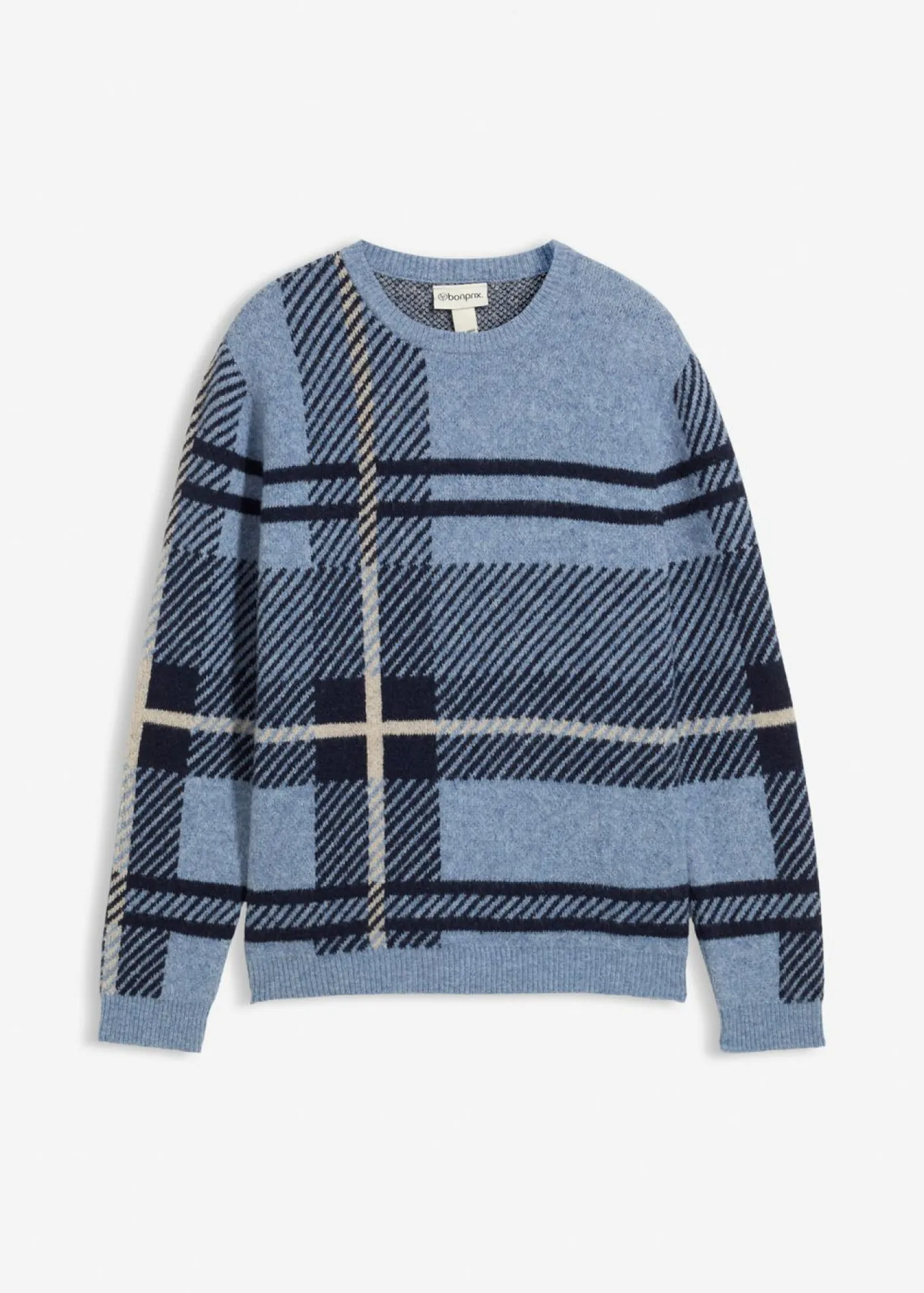 bonprix bonprix Jerséis Y Cárdigans>Jersey con patrón de cuadros beige-azul-azul marino a cuadros