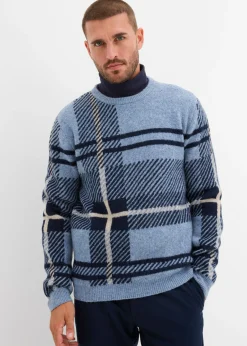 bonprix bonprix Jerséis Y Cárdigans>Jersey con patrón de cuadros beige-azul-azul marino a cuadros