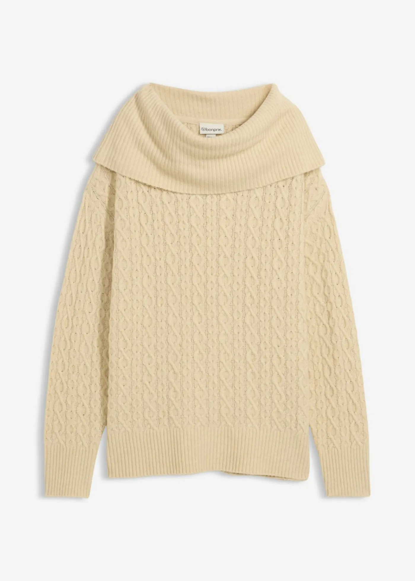 bonprix bonprix Jerséis|Ropa De Punto>Jersey con patrón trenzado Arena claro