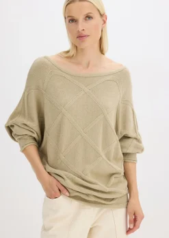 Mujer bonprix bonprix Jersey con patrón trenzado horizontal