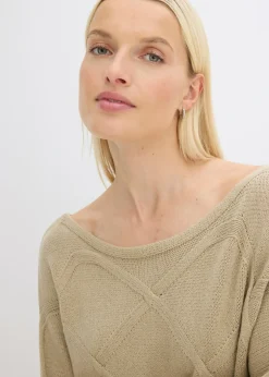 Mujer bonprix bonprix Jersey con patrón trenzado horizontal