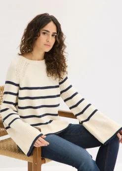 Mujer bonprix bonprix Jersey con rayas en contraste