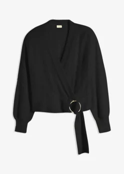 Mujer bonprix bonprix Jersey cruzado con accesorio