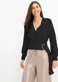 Mujer bonprix bonprix Jersey cruzado con accesorio