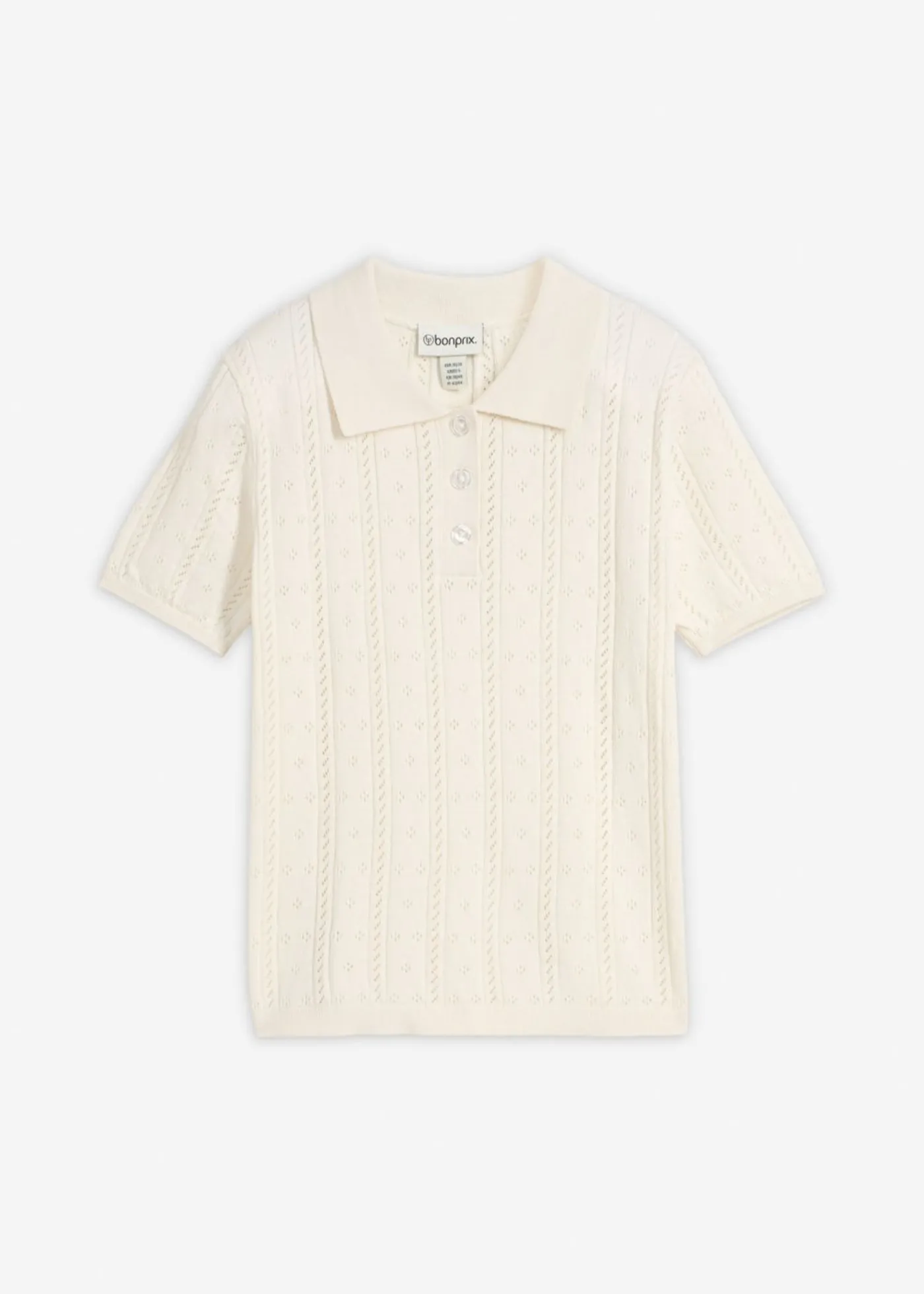 bonprix bonprix Premium|Jerséis>Jersey de ajour con mezcla de seda Blanco