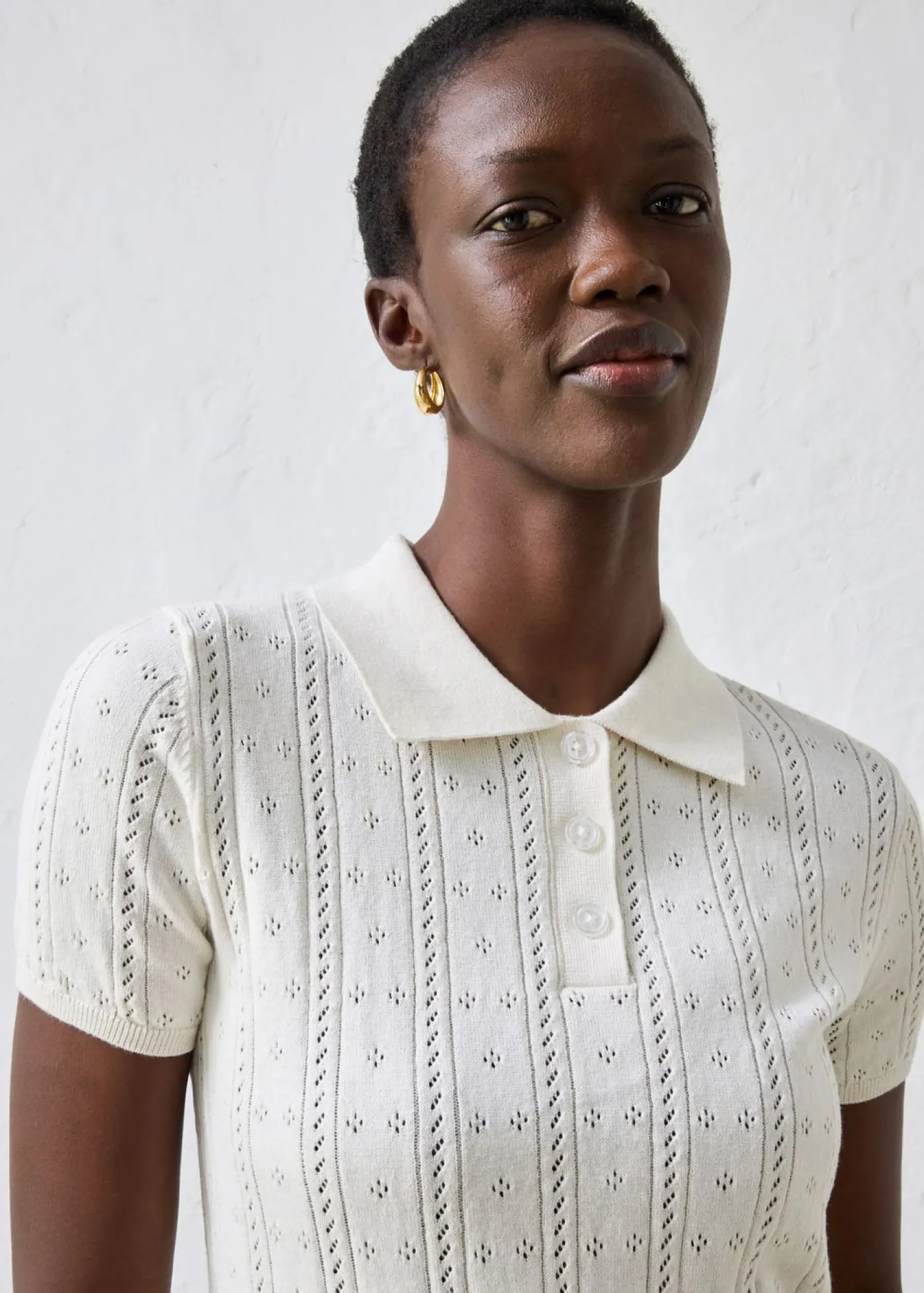 bonprix bonprix Premium|Jerséis>Jersey de ajour con mezcla de seda Blanco