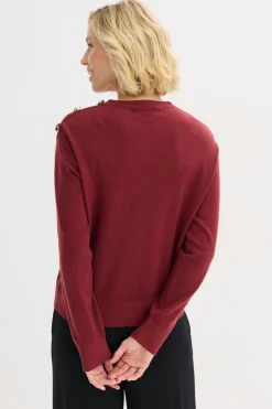 Mujer bonprix bonprix Jersey de algodón con detalle de botones