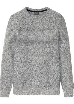 bonprix bonprix Jerséis Y Cárdigans>Jersey de algodón puro Gris jaspeado